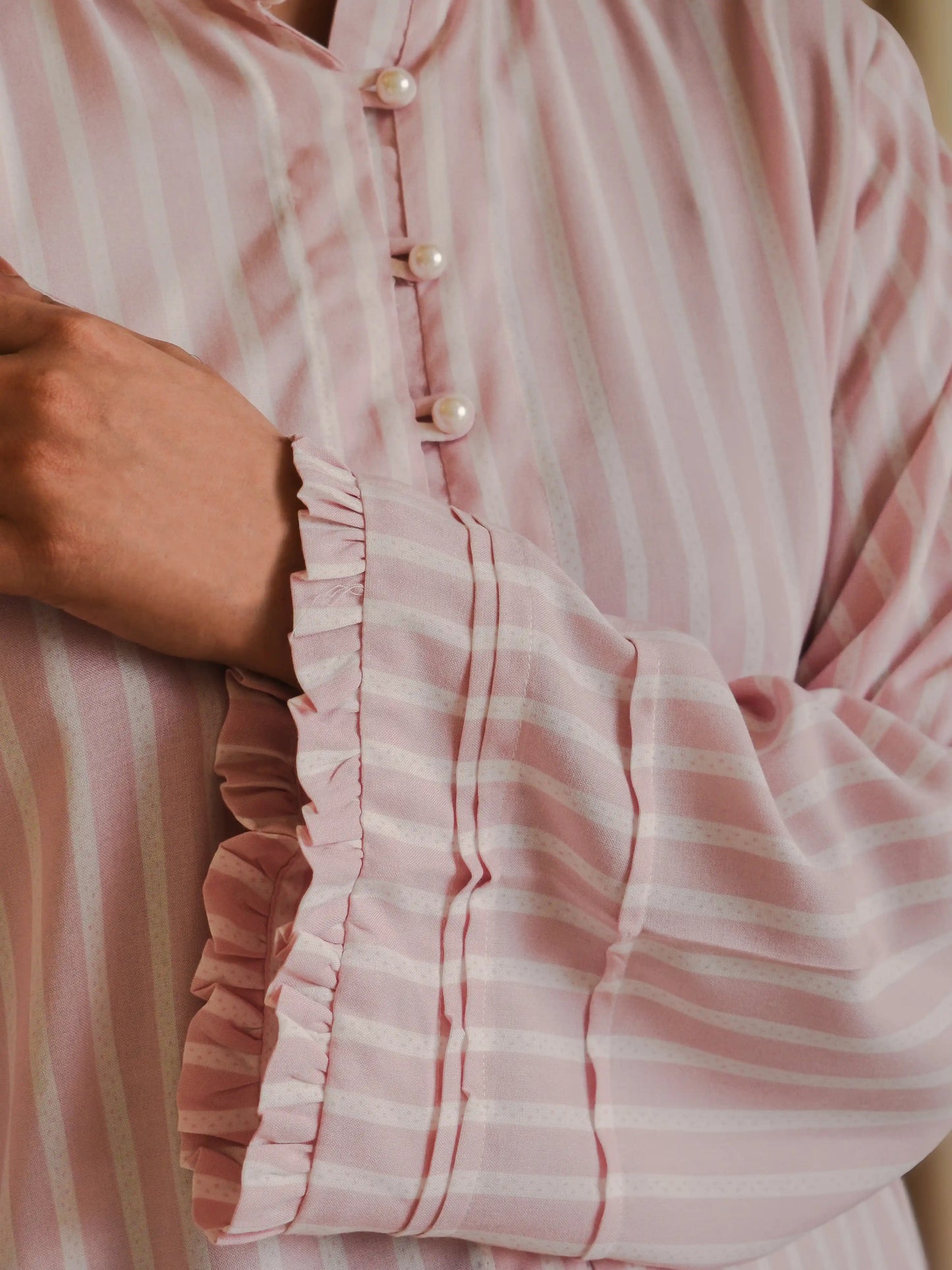 Powder Pink Striped Co-ord Set