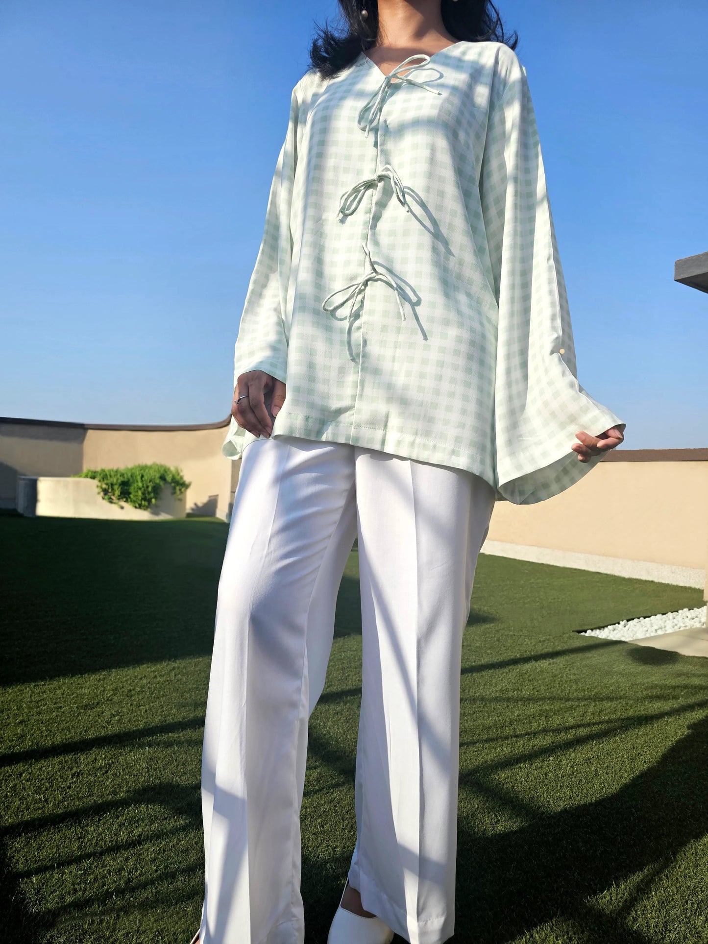Mint Green Checkered Co-ord Set