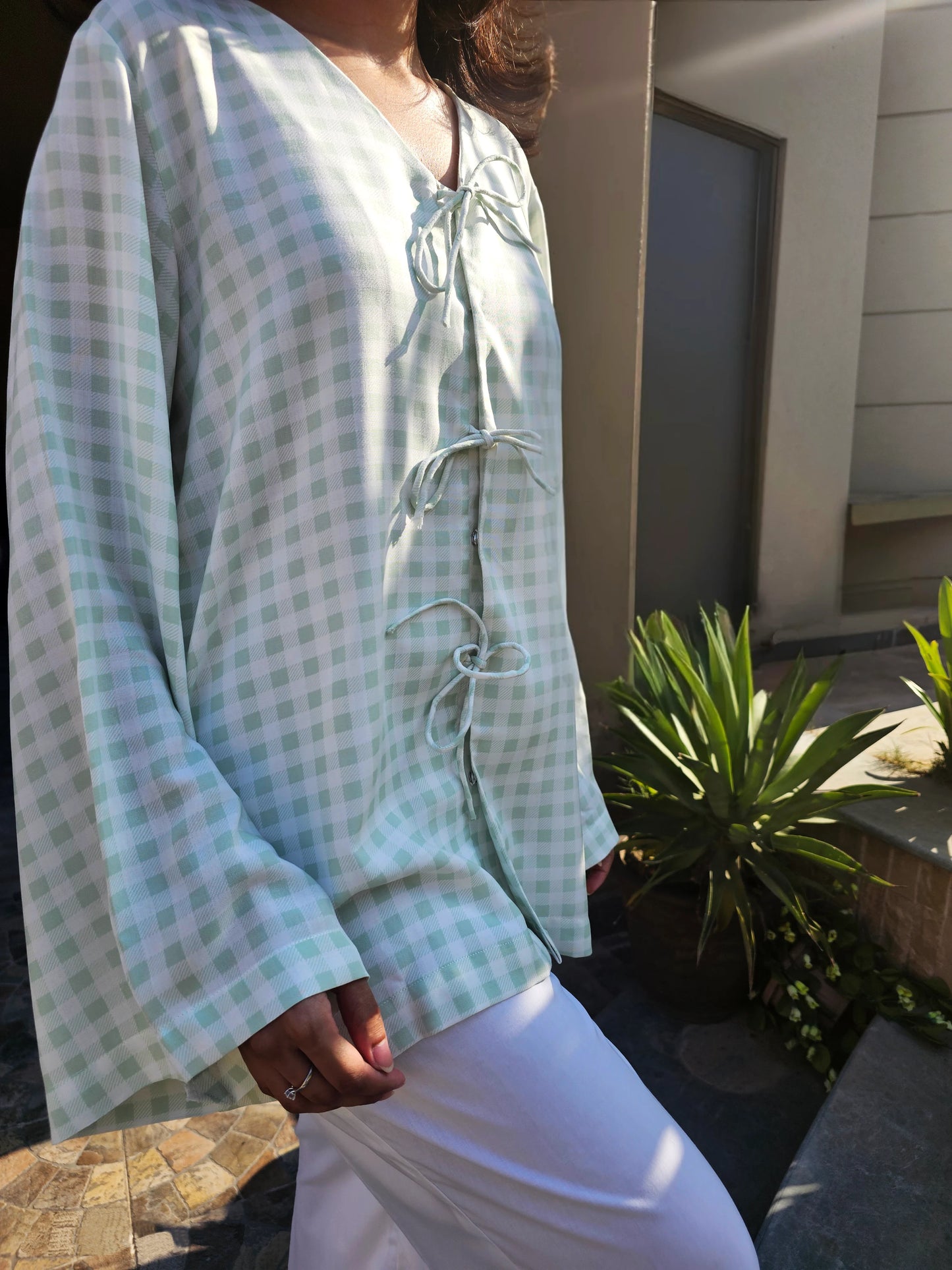 Mint Green Checkered Co-ord Set